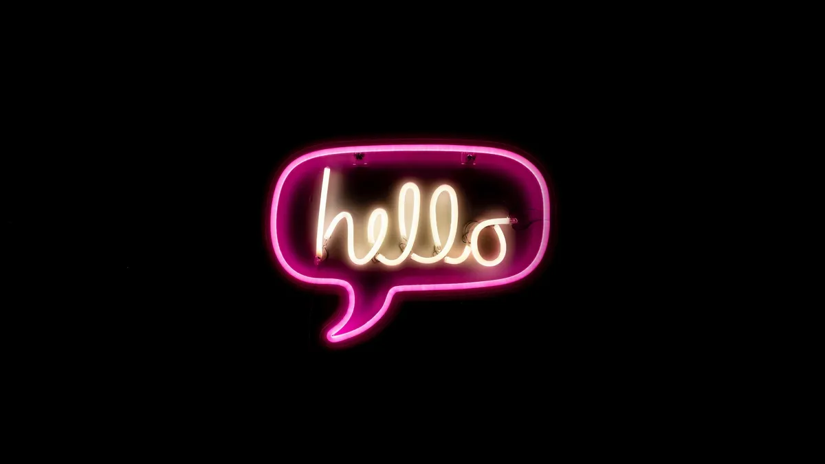 Neon hello sign