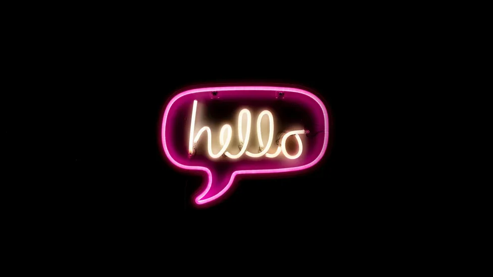 Neon hello sign