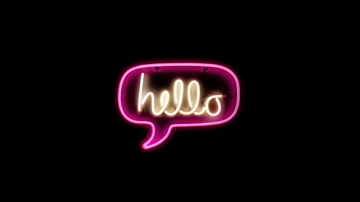 Neon hello sign