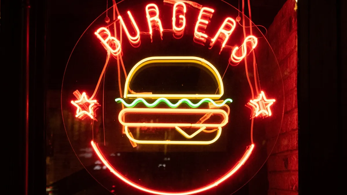 Burgers neon sign