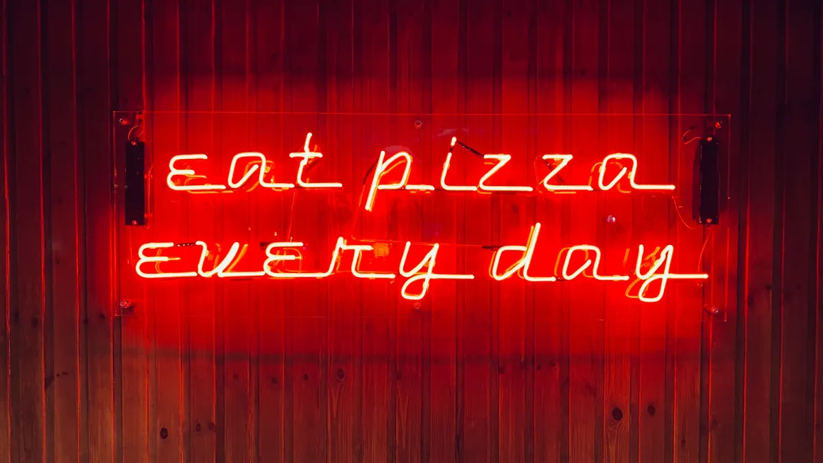 Eat pizza every day neon sign