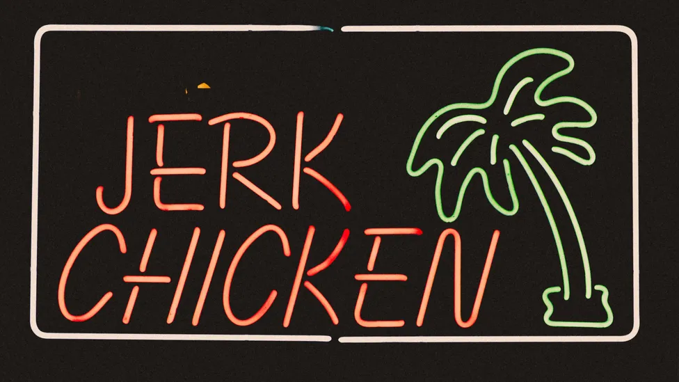 Jerk chicken neon sign