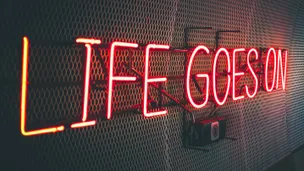 Life goes on neon sign