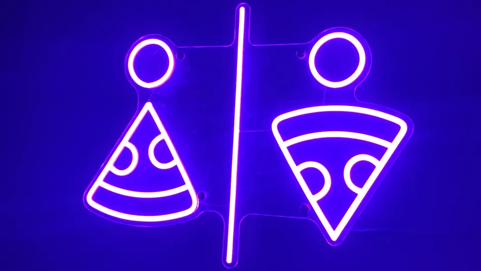 Pizza icon neon sign