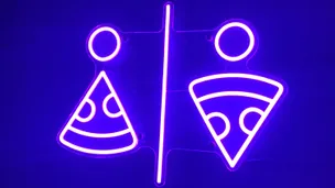 Pizza icon neon sign