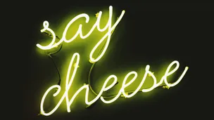 Say Cheese neon sign