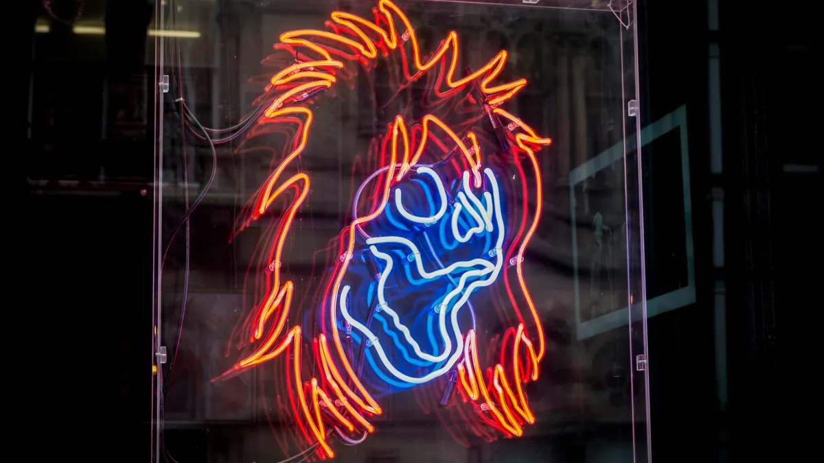 Scary skull neon sign